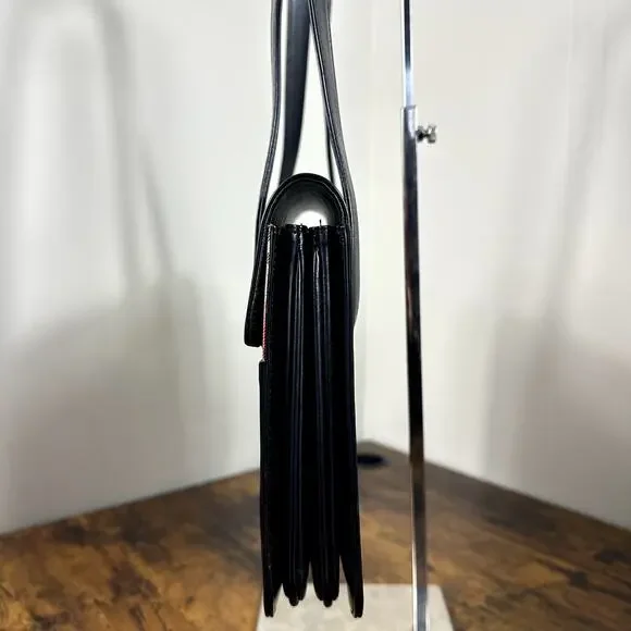 Burberry Nova Check Black Leather Shoulder Bag Authentic Vintage - Picture 12 of 16